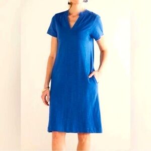 Soft Surroundings Presley Short Sleeve Cobalt Blue Shift Dress Womens Sz Large